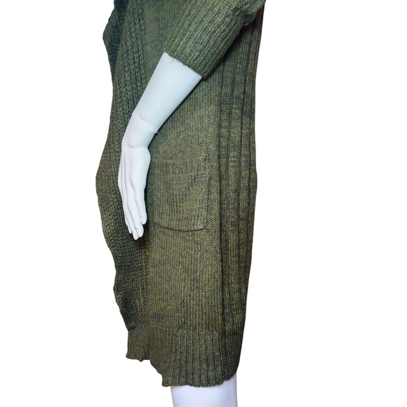 Derek Heart Womens Long Draped Sweater Blue & Green Size Medium - Picture 6 of 16